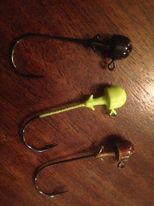25 Pack Worm Nose Jigs Unpainted Perfect for the "Ned Rig" Crappie, Bass