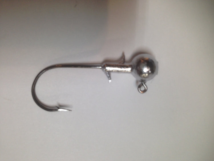 25 Pack 3/16oz Unpainted Round Head Jig Staggared Barb