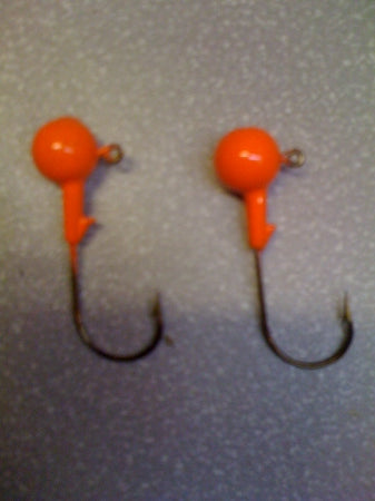 100 Painted 3/8oz Roundhead Jigs with Barb