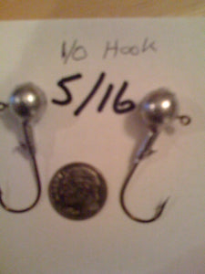 100 Pack 5/16oz Round Head Jig Black Nickle Hook