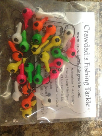 25 Pack 1/4 oz (Medium) Round Head Floating Jigs Black Nickle Hooks