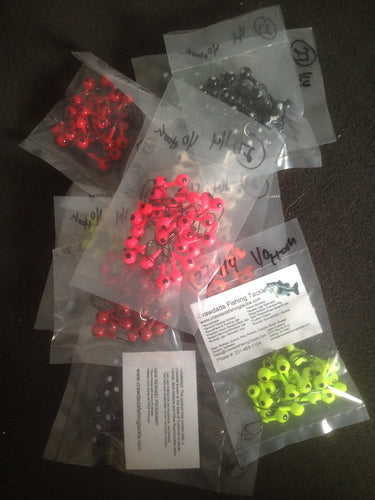 25 Pack 5/16oz Round Head Floating Jigs 1/0 Hooks