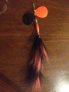 Muskie Bucktail Inline Tandom Spinner Black/Orange
