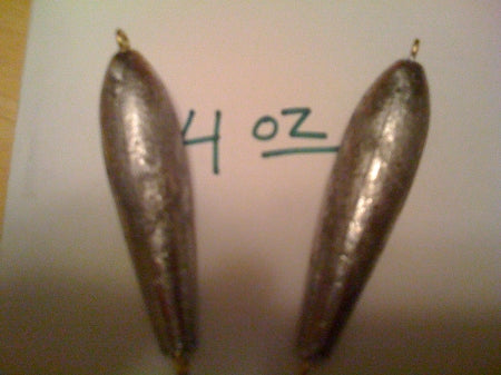 40 Pack 4oz Inline Trolling Sinkers