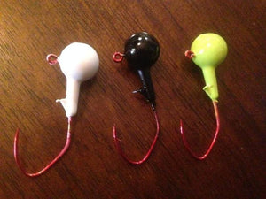 25 Pack Roundhead Jigs With Sickle Hooks