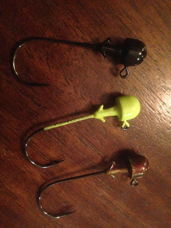 25 Pack Painted Worm Nose Jigs Perfect for the 