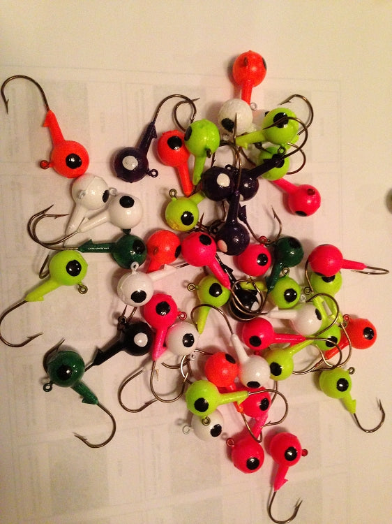 25 Pack 3/8oz Round Head Floating Jigs 2/0 Hooks