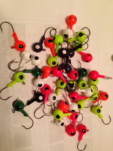 25 Pack 5/16oz Round Head Floating Jigs 1/0 Hooks