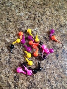 100 Pack Painted 1/4oz Round Head Jig