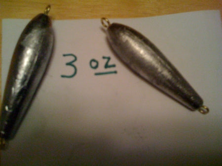 25 Pack 3oz Inline Trolling Sinkers 3oz 