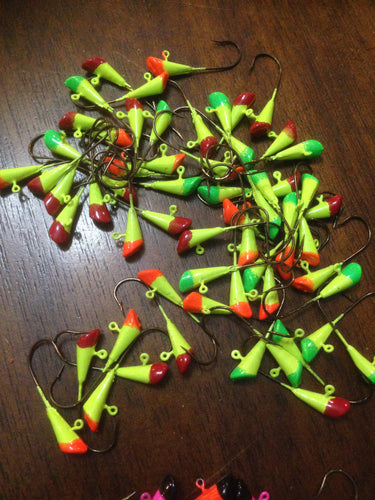 50 Pack 3/8oz Two Color Shad Dart Jigs