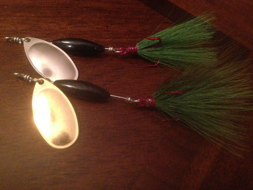 2 Pack GREEN French Blade Inline Spinner Hook