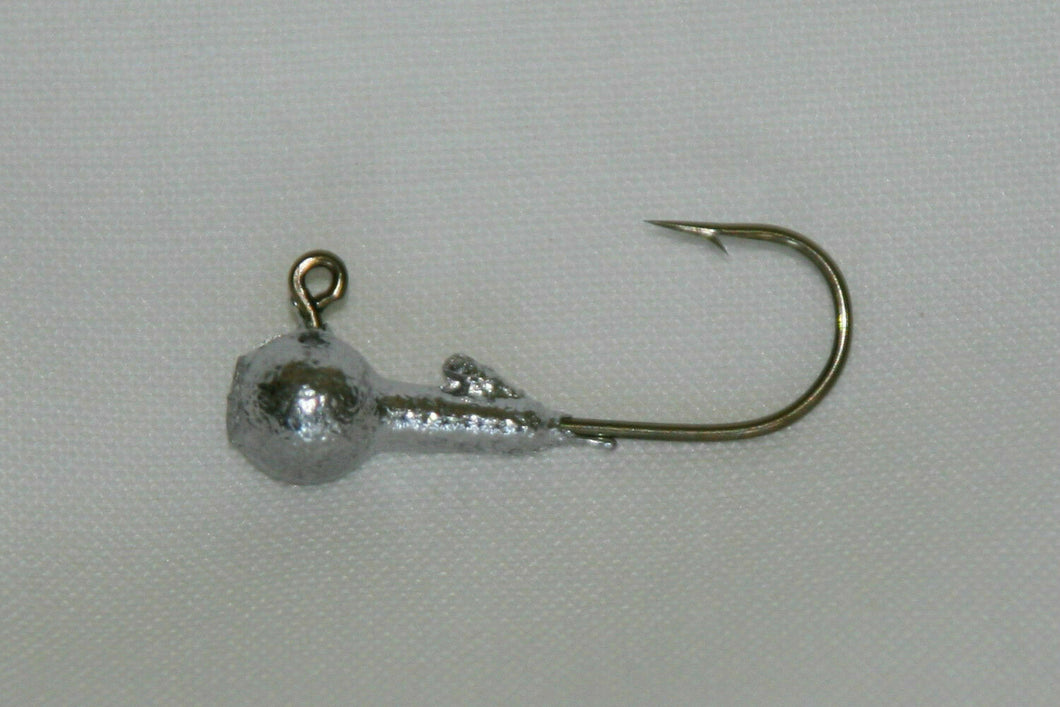 25 Pack Unpainted Roundhead Jigs With Black Nickel Hooks