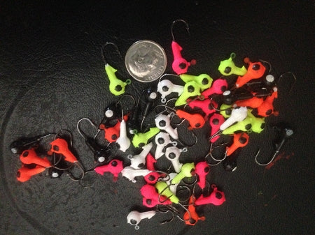 25 Pack 1/16oz Round Head Floating Jigs #6 Hooks