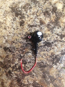 25 Pack 3/8oz or 1/2oz Round Head Jigs Matzuo Sickle 2/0 Red Hooks