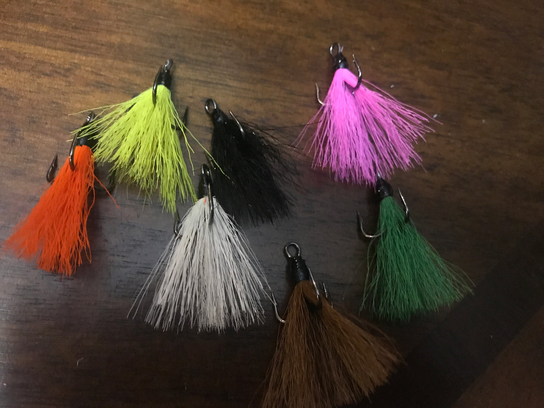 Dressed Bucktail Treble Hooks UV Glued