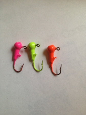 25 Painted 1/32oz, 1/24oz or 1/16oz Round Head Jig 