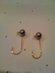 100 Pack 1/16oz Round Head No Collar Jig #4 Gold Hook, Fly Tying