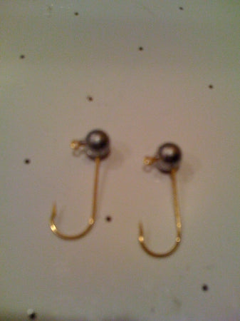 100 Pack 1/16oz Round Head No Collar Jig #4 Gold Hook, Fly Tying
